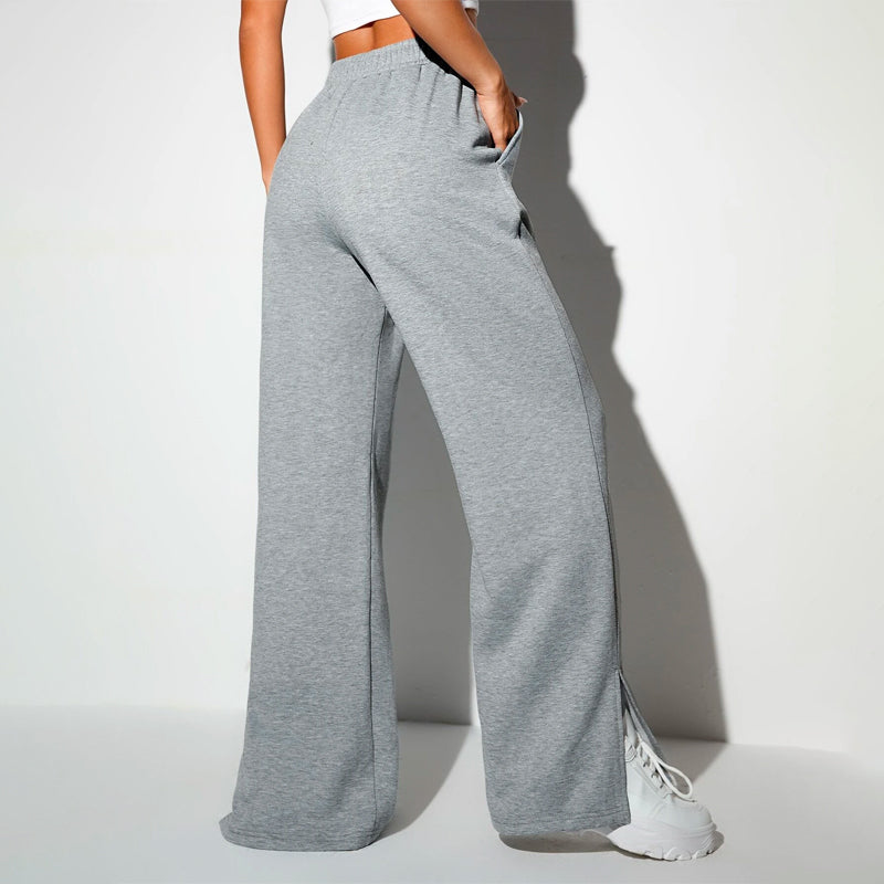 Solid Split Hem Sweatpants