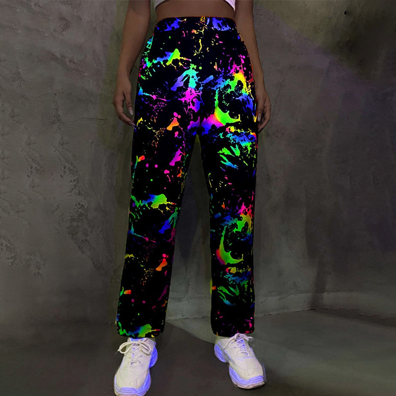 Reflective Graphic Print Sweatpants