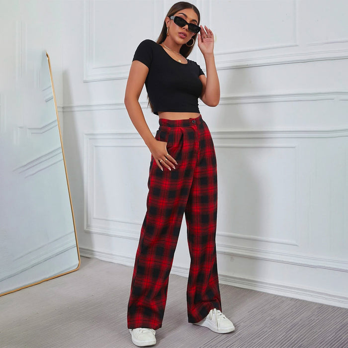 Tartan Wide Leg Pants