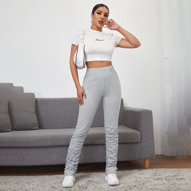 Heather Gray Stacked Pants