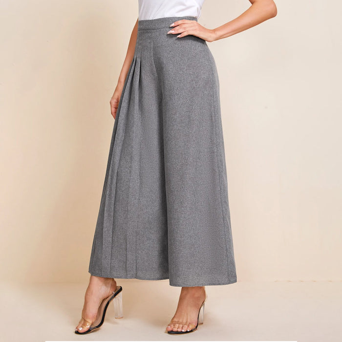 Pleated Detail Wide Leg Pants