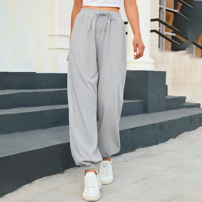 Drawstring Waist Slant Pocket Plain Sweatpants