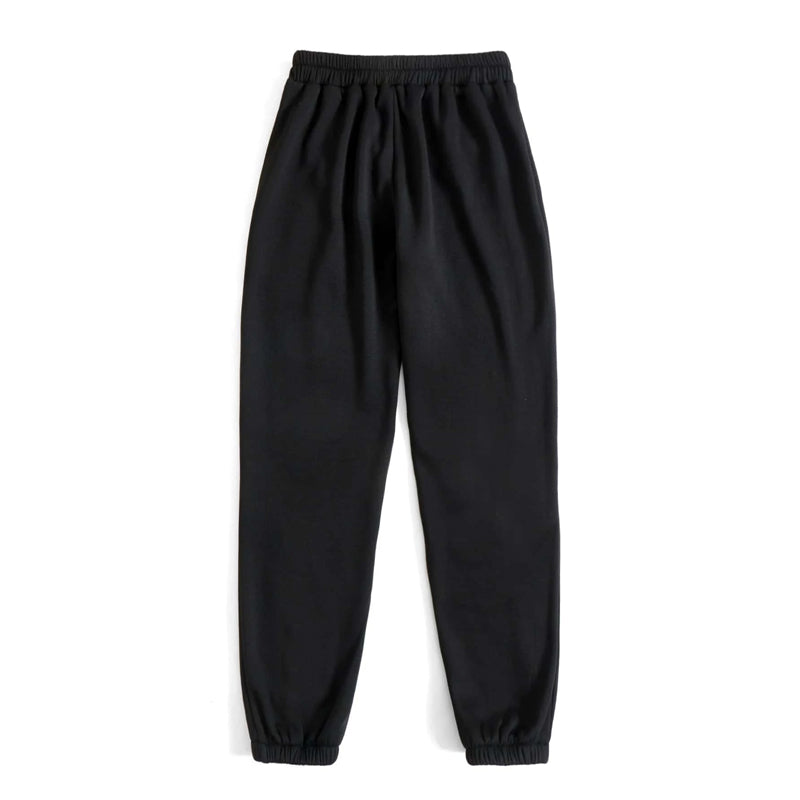 Solid Elastic Waist Thermal Lined Drawstring Sweatpants