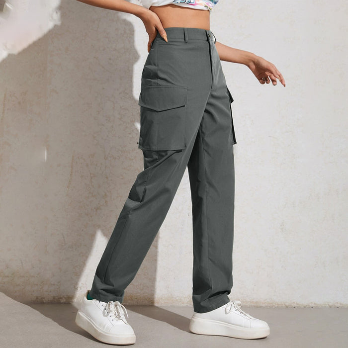 High Waisted Flap Pocket Zip Fly Pants