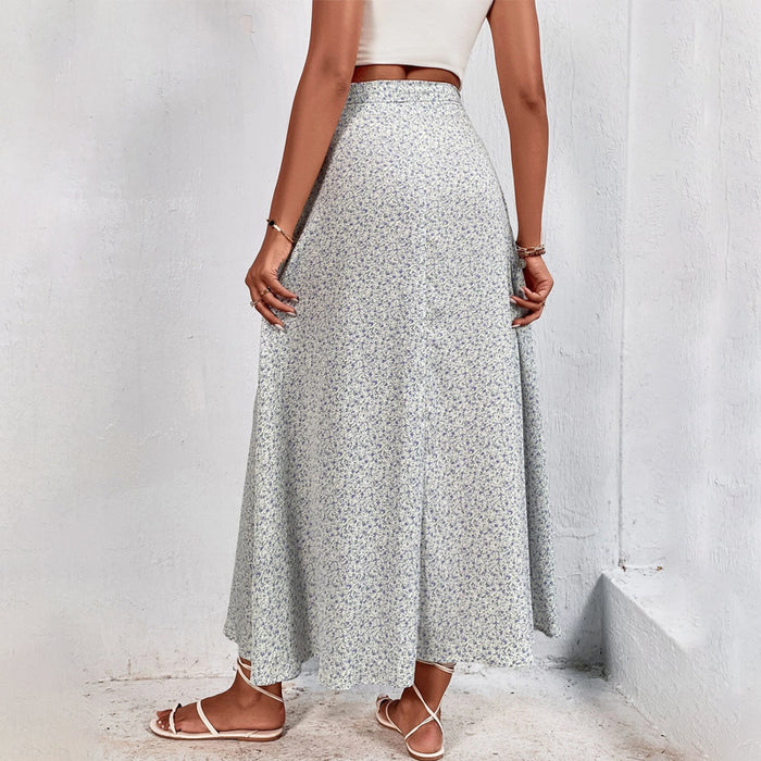 Ditsy Floral Tie Side Wrap Skirt