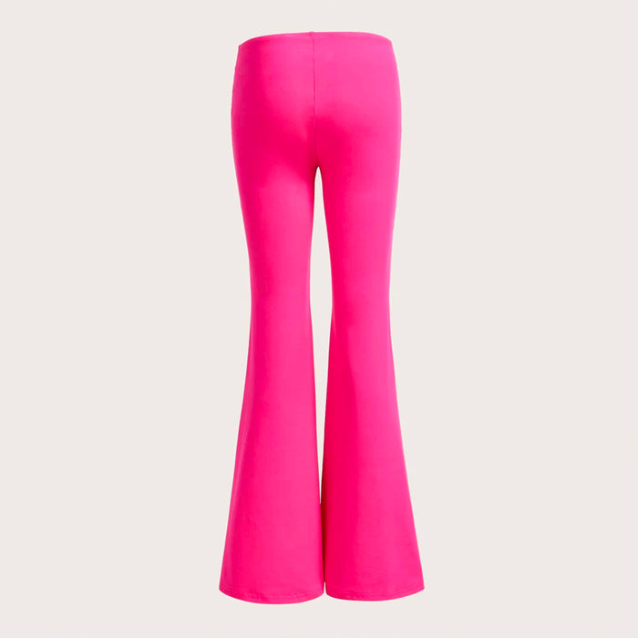 Casual Solid Flare Leg Pants