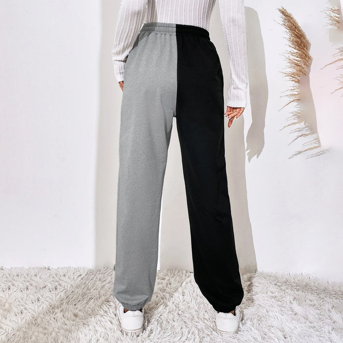 Easy Wear Two Tone Drawstring Waist Sweatpants