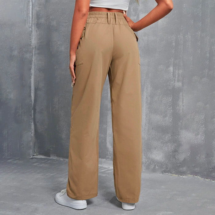 High Waist Flap Pocket Cargo Pants