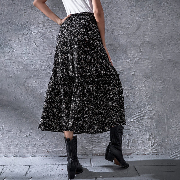 Floral Frill A-line Skirt