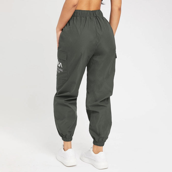 Slogan Patched Drawstring Pants