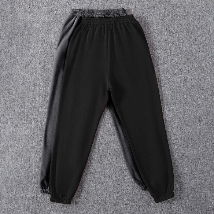 Pack Of 2 Solid Elastic Waist Thermal Sweatpants