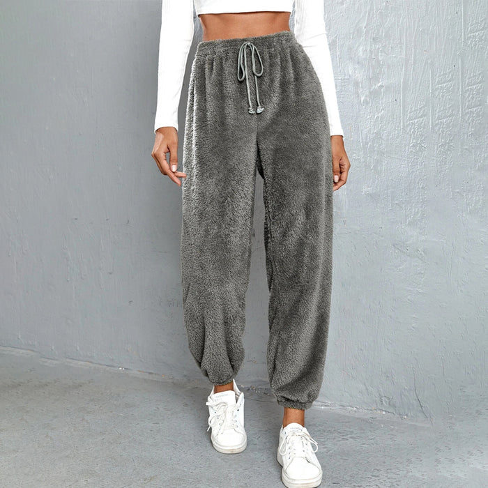 Solid Drawstring Waist Regular Fit Pants