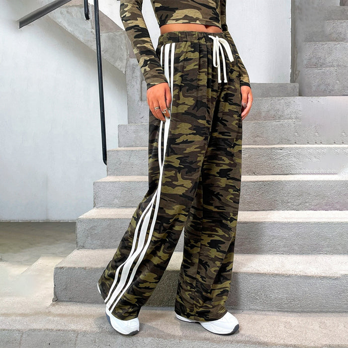 Camo Print Drawstring Waist Sweatpants