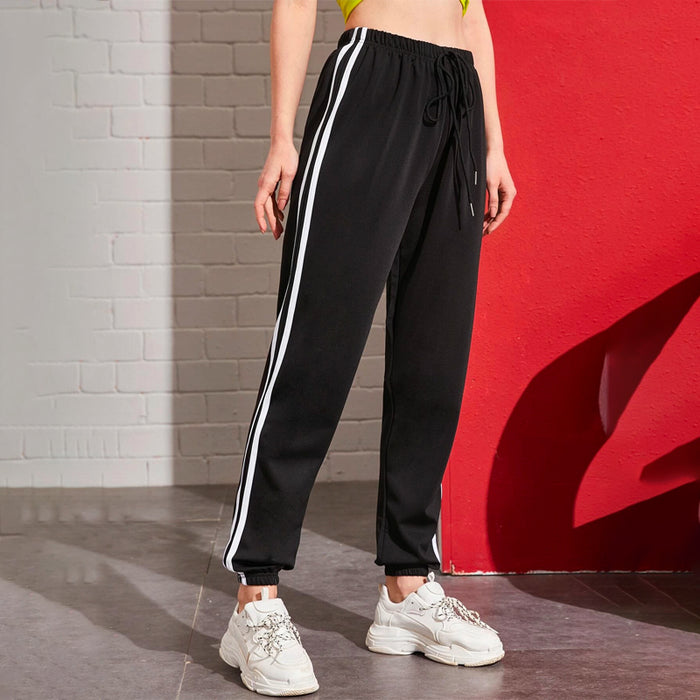 Side Striped Elastic Cuff Joggers