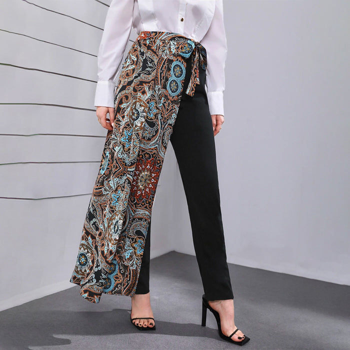 Mandala Print Knot Front Pants