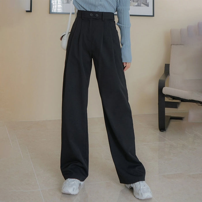 Easy Wear Solid Straight Leg Pants