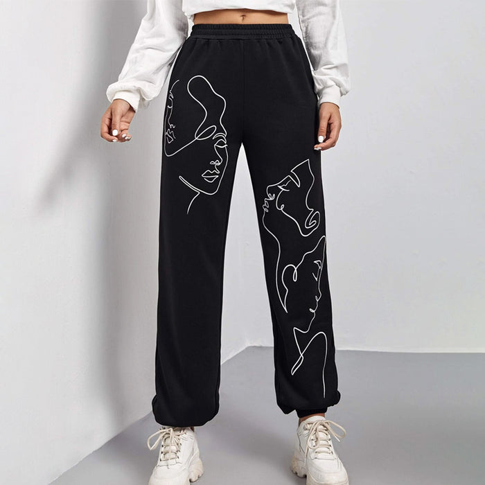 Easy Wear Graphic Elastic Waist Sweatpants