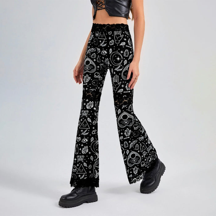 All Over Print Flare Leg Pants