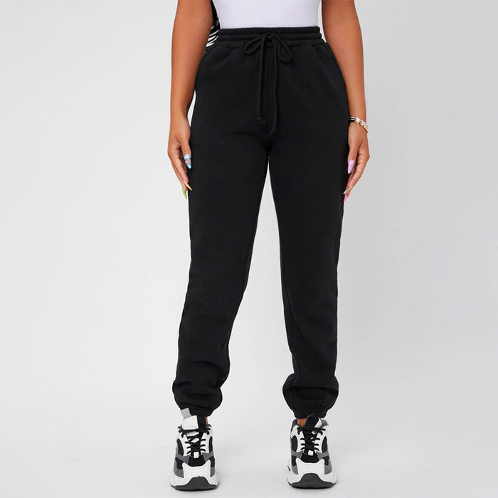 Solid Drawstring Waist Slight Stretch Sweatpants