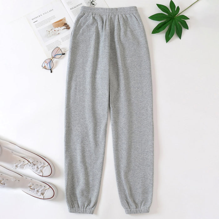 Solid Natural Waist Plain Sweatpants