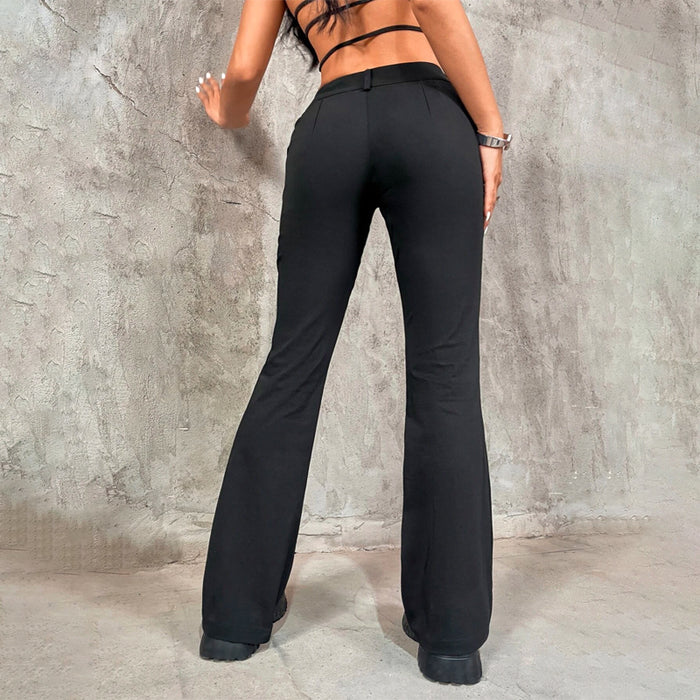 High Waist Seam Front Flare Leg Pants