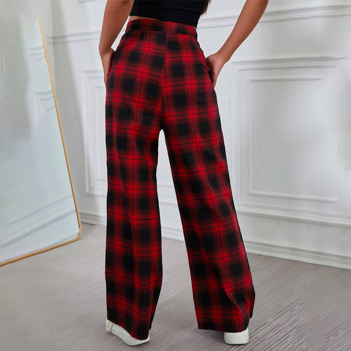 Tartan Wide Leg Pants