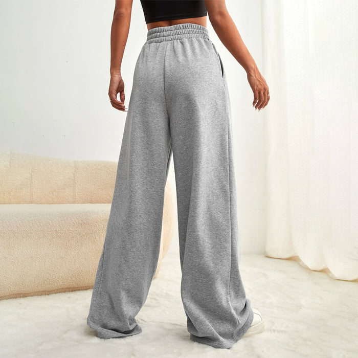 Lace Up Waist Wide Leg Sweatpants