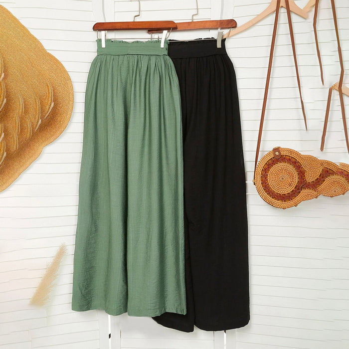 Pack Of 2 Waist Belted Wide Leg Pants