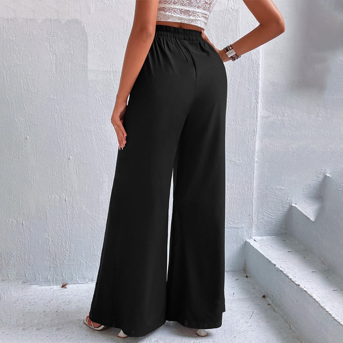 Lace Insert Wide Leg Pants