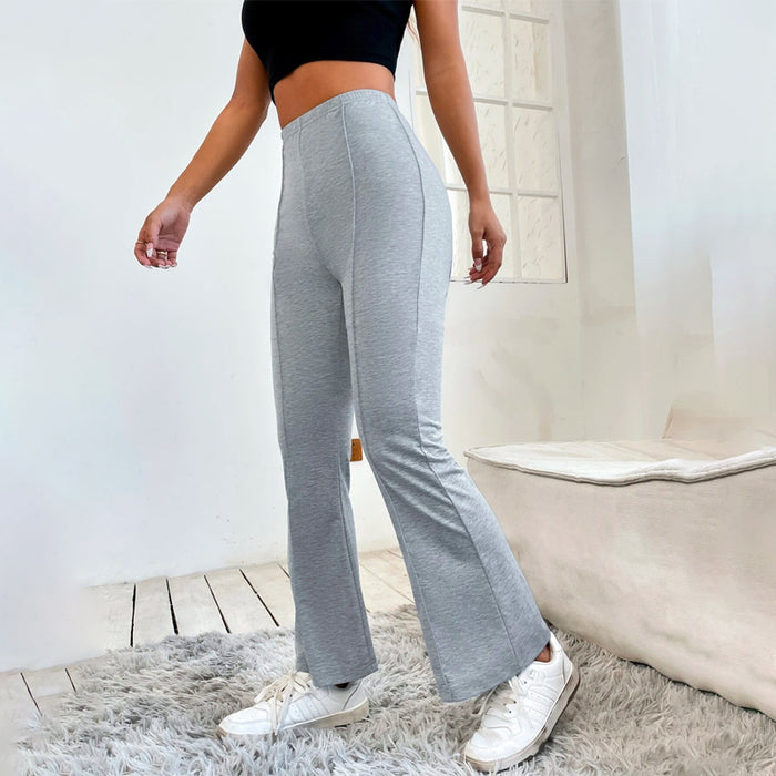 Solid Seam Detail Flare Leg Sweatpants