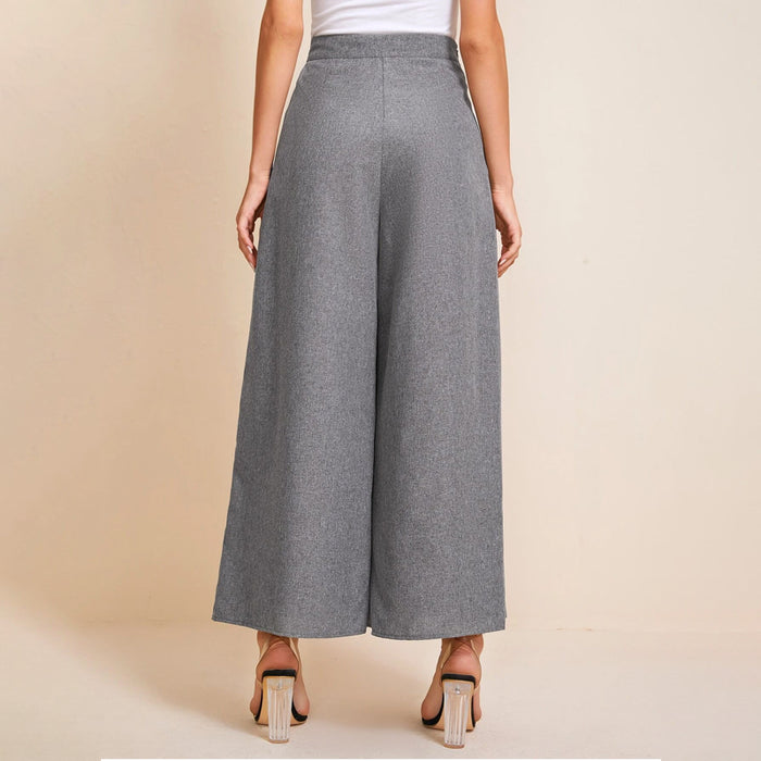 Pleated Detail Wide Leg Pants