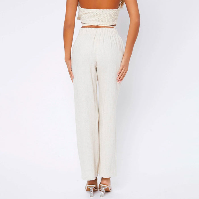 Elastic Waist Wide Leg Cargo Pants