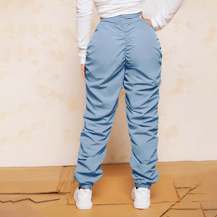 Drawstring Waist Stacked Pants