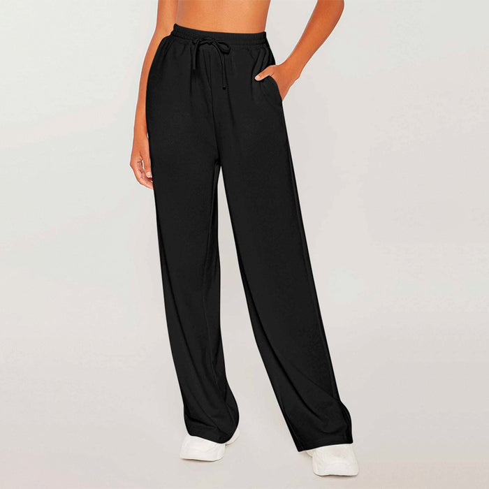 Drawstring Plain Waist Solid Sweatpants