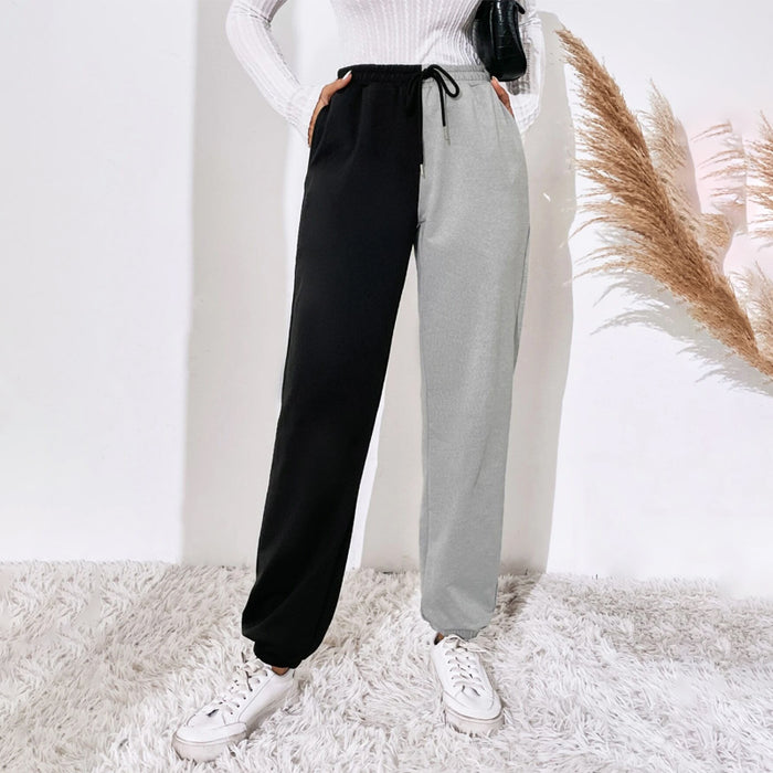 Easy Wear Two Tone Drawstring Waist Sweatpants