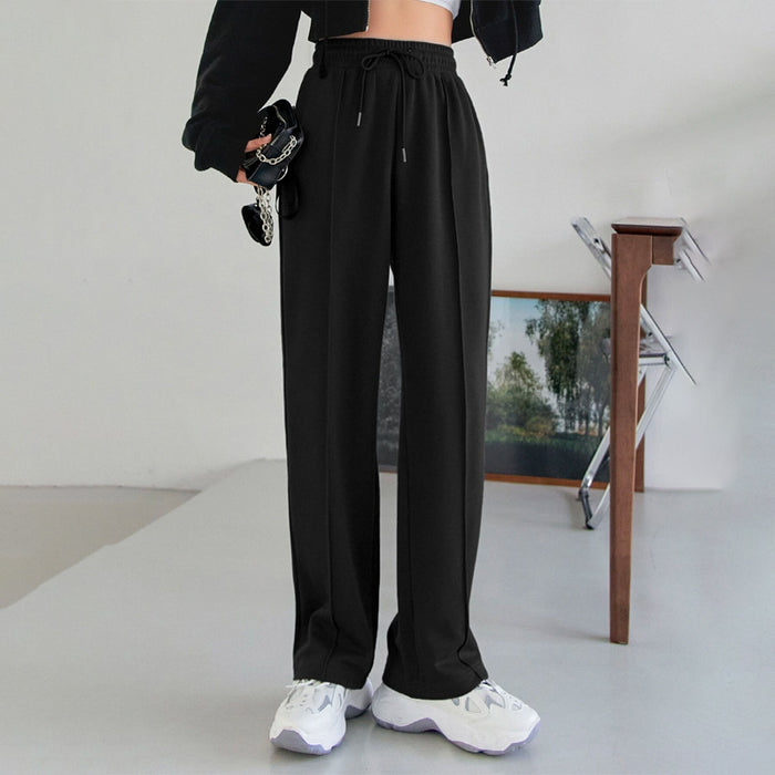 Seam Detail Drawstring Waist Slant Pockets Sweatpants