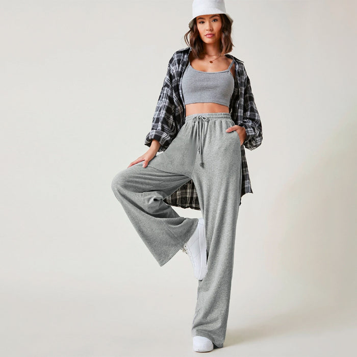 Wide Leg Drawstring Waist Pants