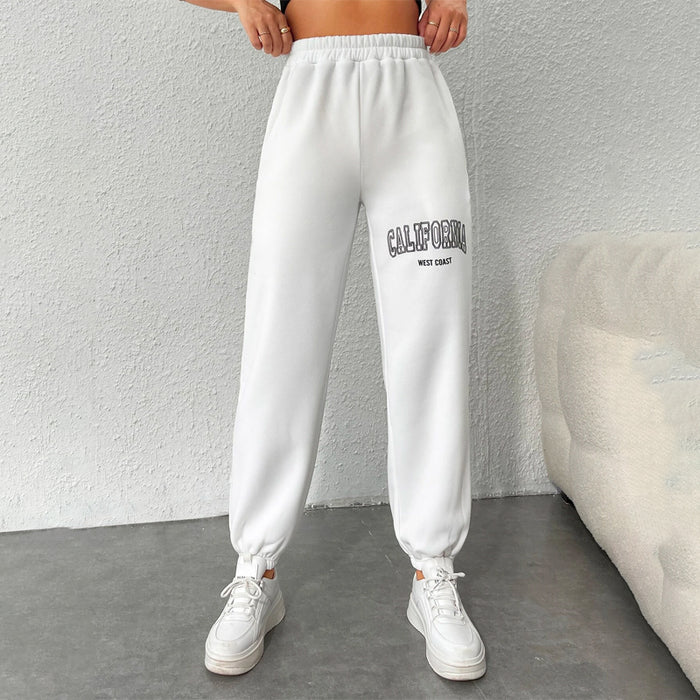 Graphic Elastic Waist Sweatpants