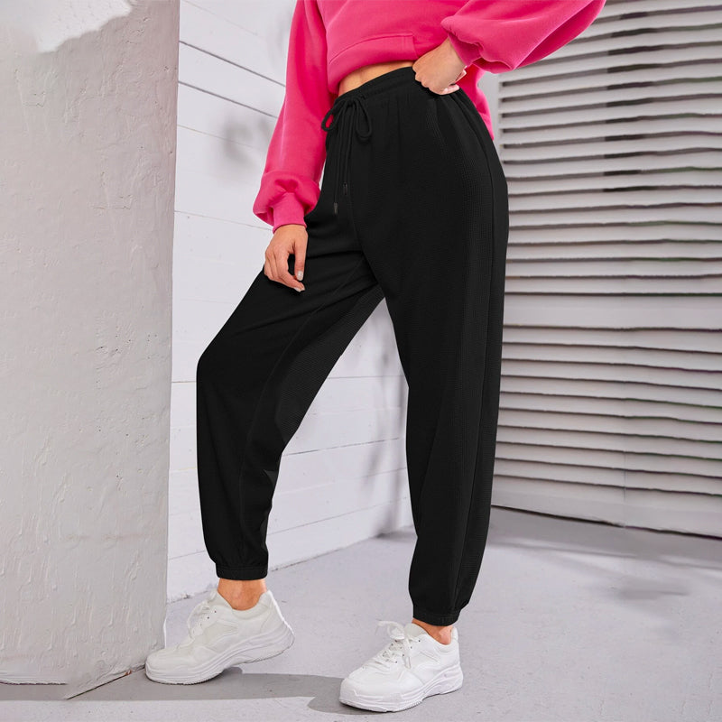 Solid Drawstring Waist Joggers Sweat Pants