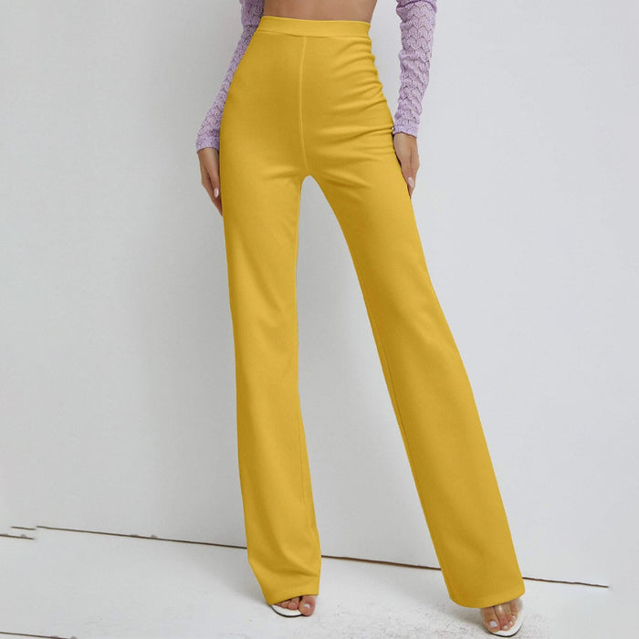 High Pearl Waist Straight Leg Pants