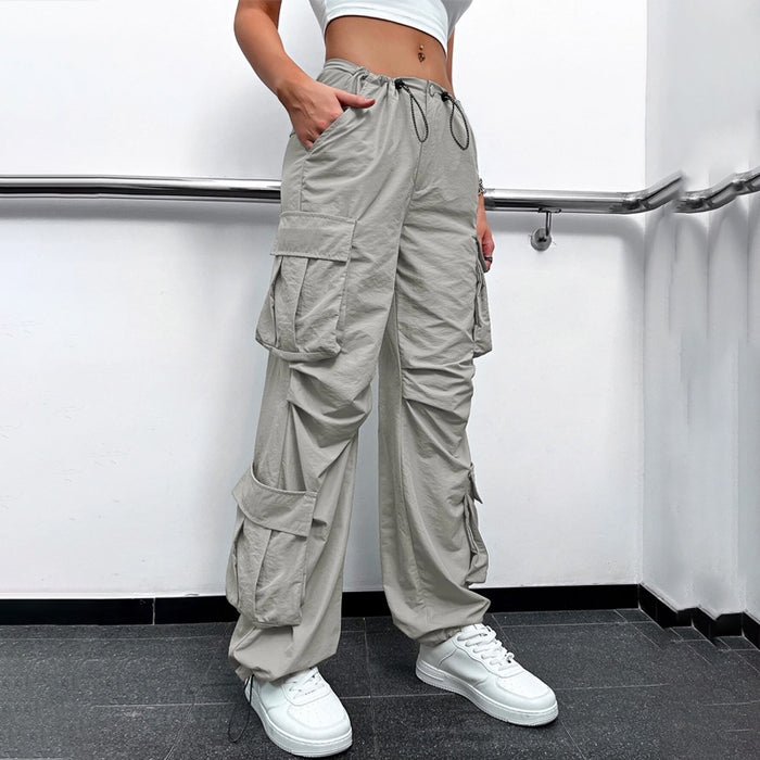 Flap Pockets Drawstring Cargo Pants