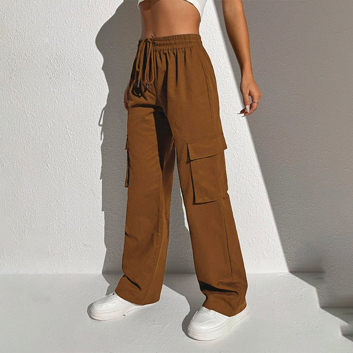 Flap Pocket Drawstring Waist Cargo Pants