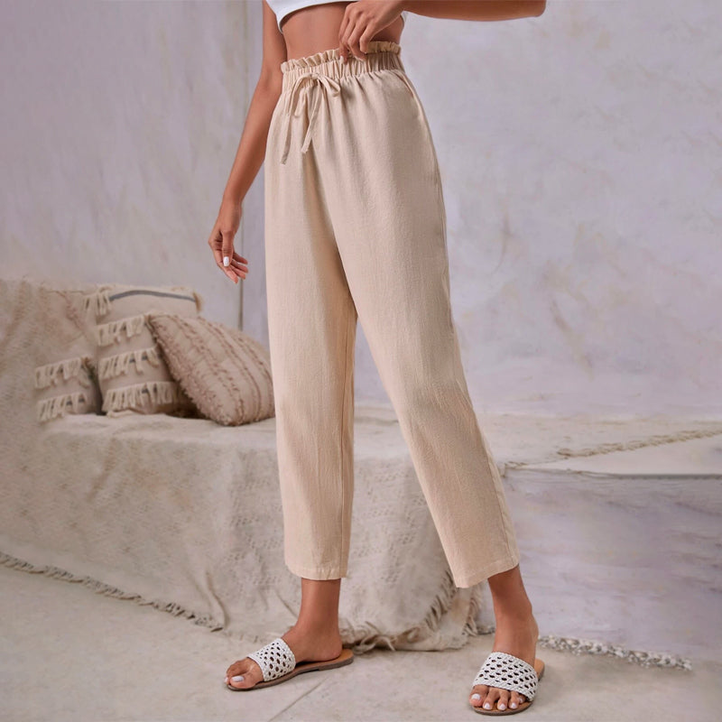 Easy Wear Waist Tie Front Pants