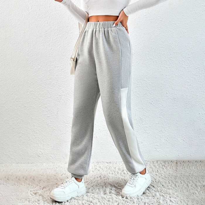 Contrast Side Seam Elastic Waist Sweatpants