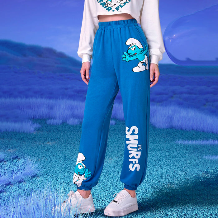 The Smurfs Letter Cartoon Graphic Sweatpants