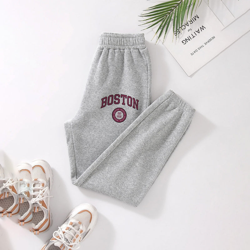 Letter Graphic Thermal Lined Sweatpants