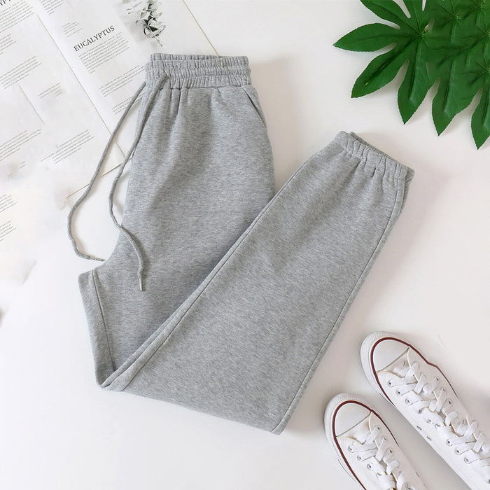 Solid Natural Waist Plain Sweatpants