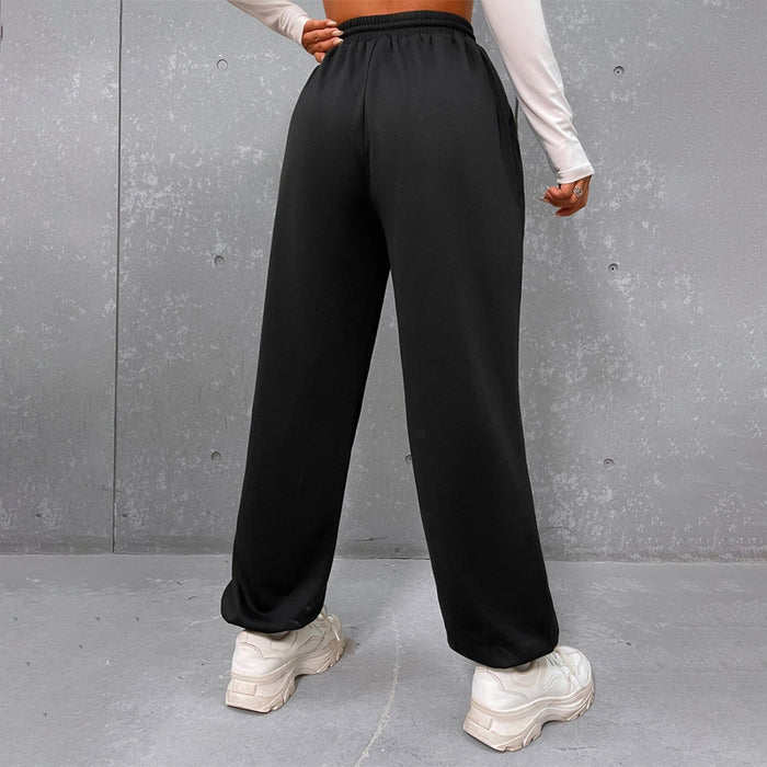 Reflective Butterfly Print Drawstring Waist Sweatpants