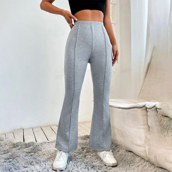 Solid Seam Detail Flare Leg Sweatpants