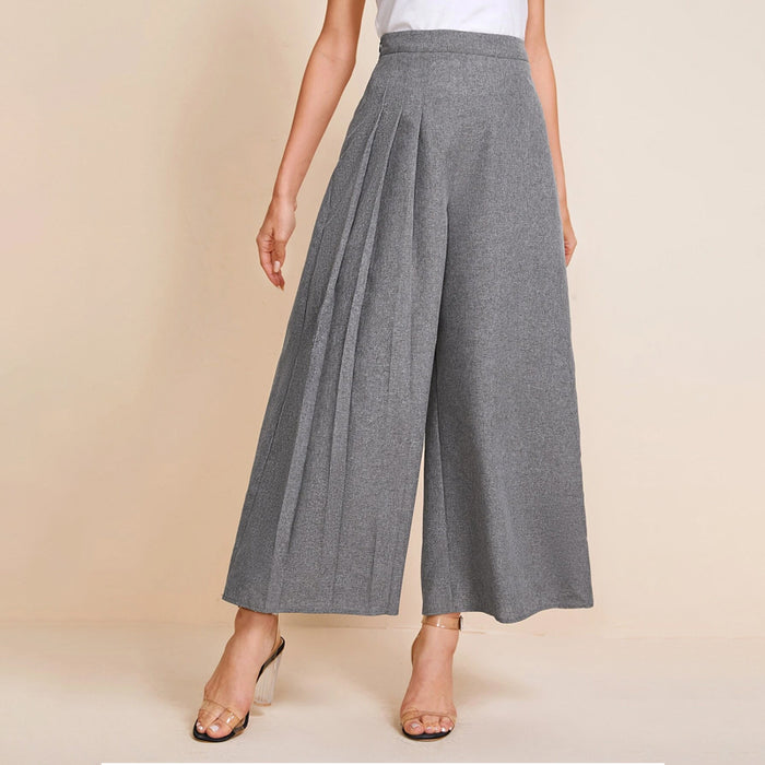 Pleated Detail Wide Leg Pants